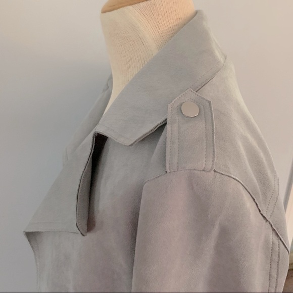 SOLD !!  Anthro faux suede sky blue Expressway moto jacket - Picture 13 of 16